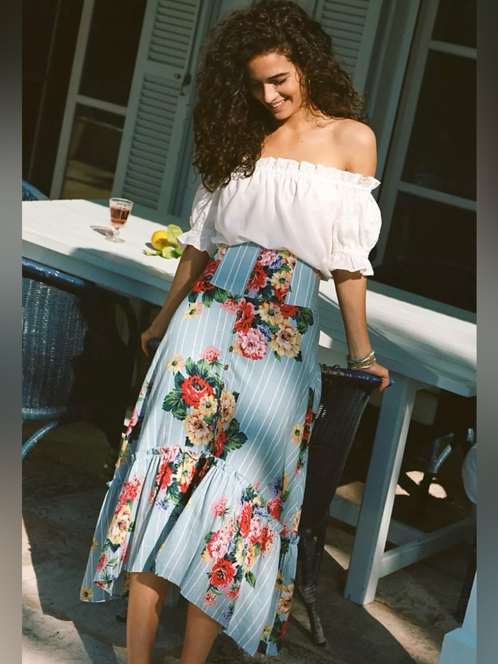 Anthropologie Maeve Claudette Midi Skirt Size 6